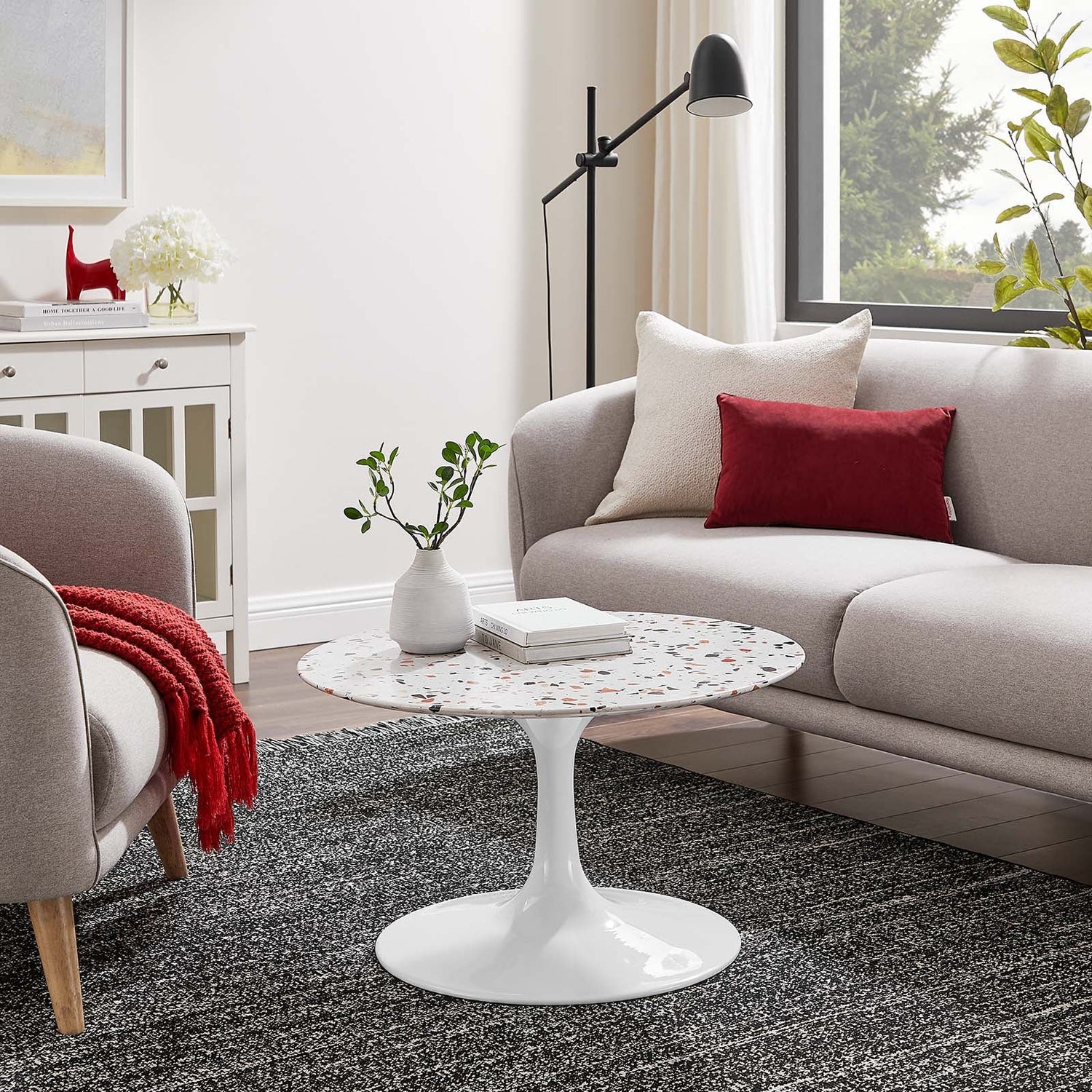 Lippa 28&quot; Round Terrazzo Coffee Table By HouseBean