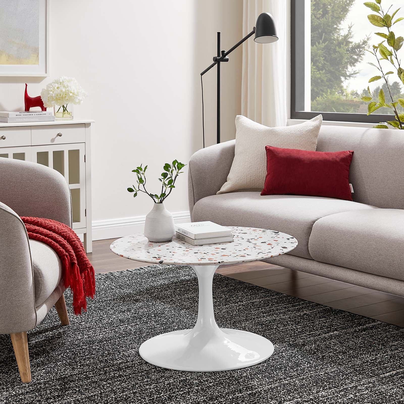 Lippa 28&quot; Round Terrazzo Coffee Table By HouseBean