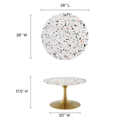 Lippa 28&quot; Round Terrazzo Coffee Table By HouseBean