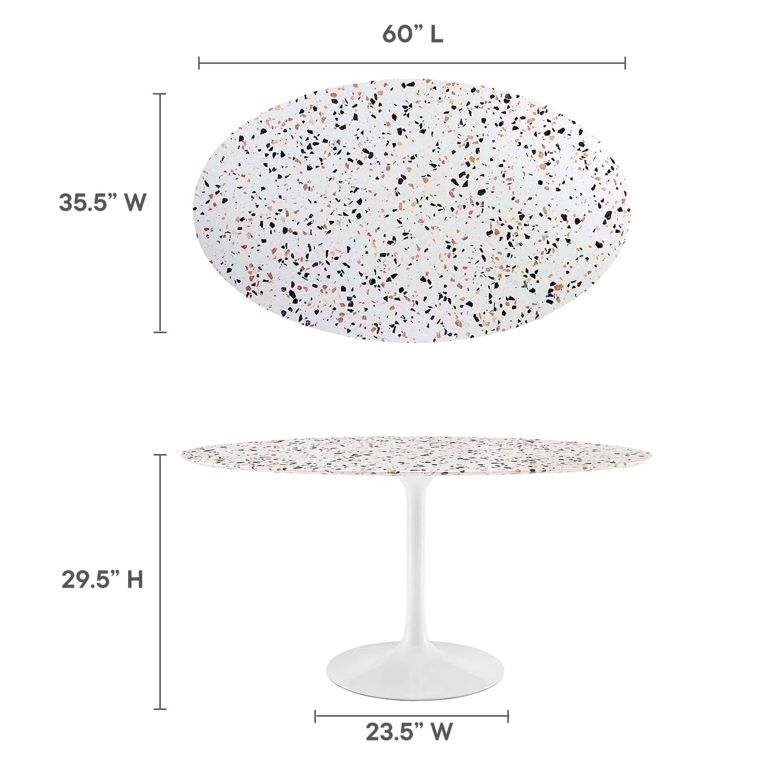 Lippa Oval Terrazzo Dining Table by Modway
