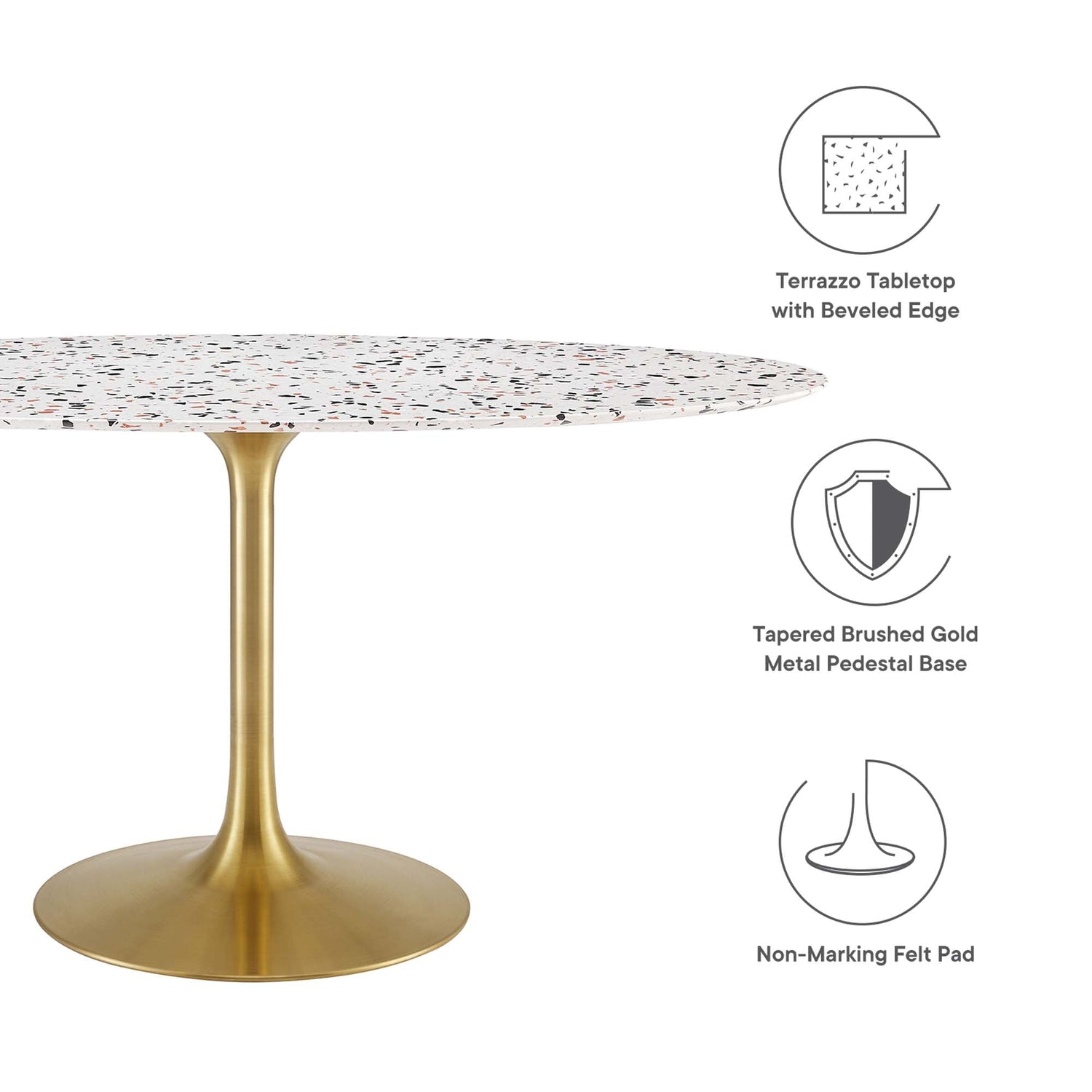 Lippa Oval Terrazzo Dining Table by Modway