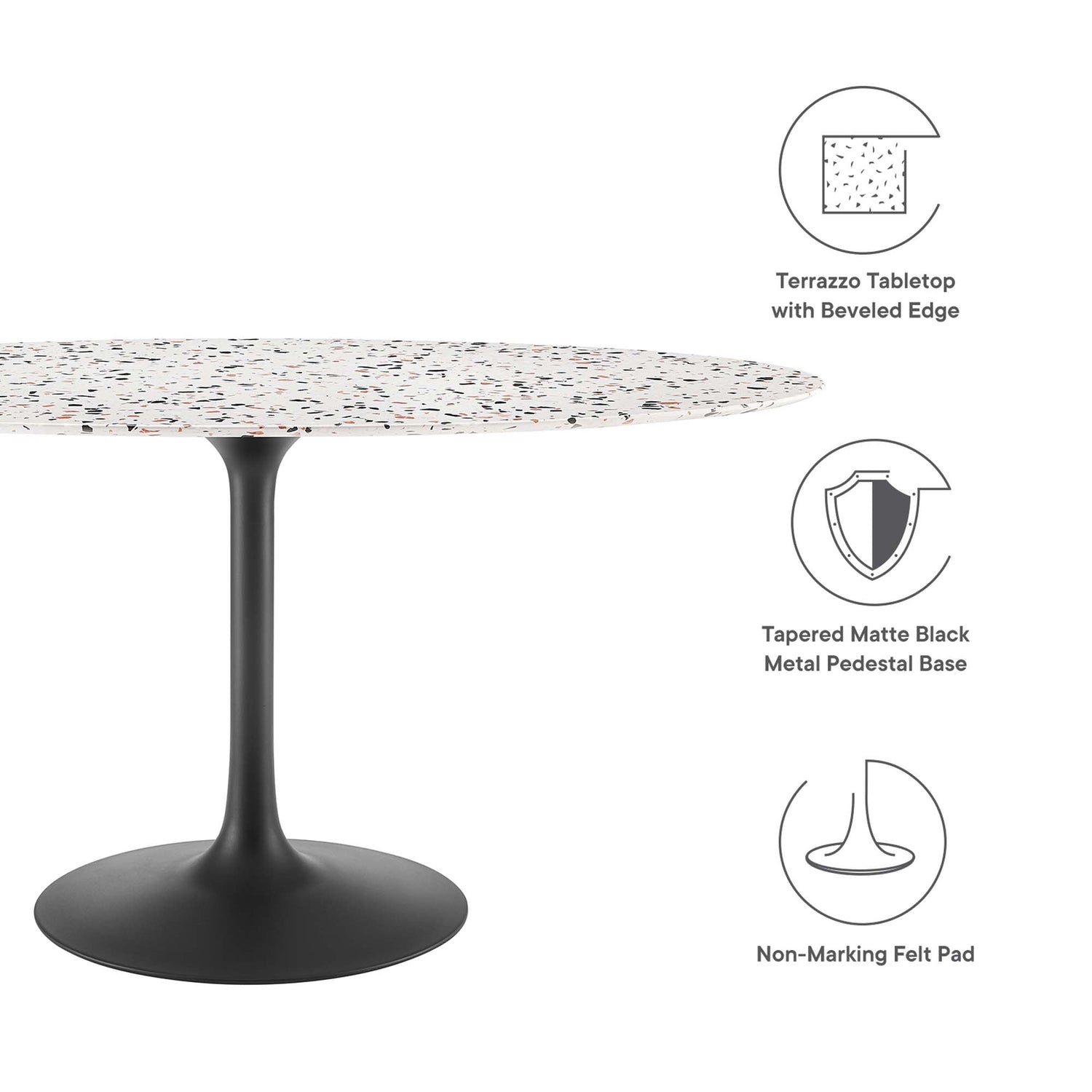 Lippa Oval Terrazzo Dining Table by Modway
