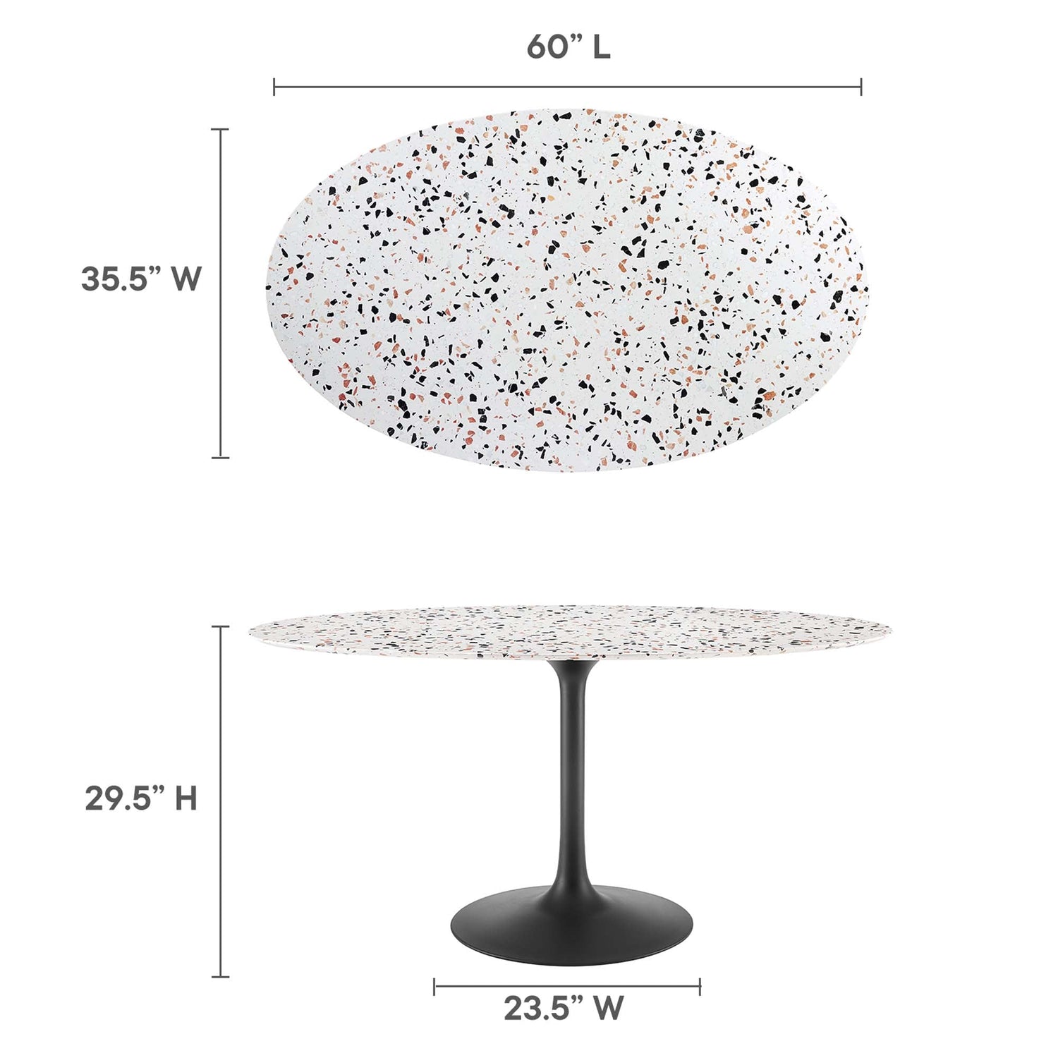 Lippa Oval Terrazzo Dining Table by Modway