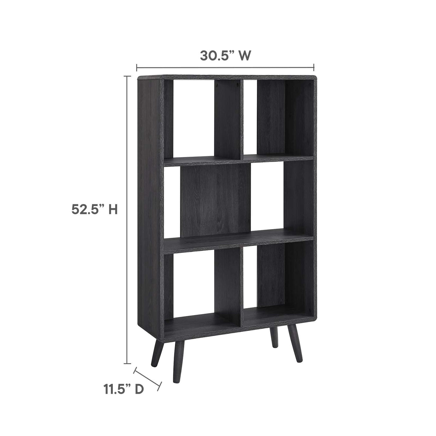 Transmit 5 Shelf Wood Grain Bookcase By HouseBean