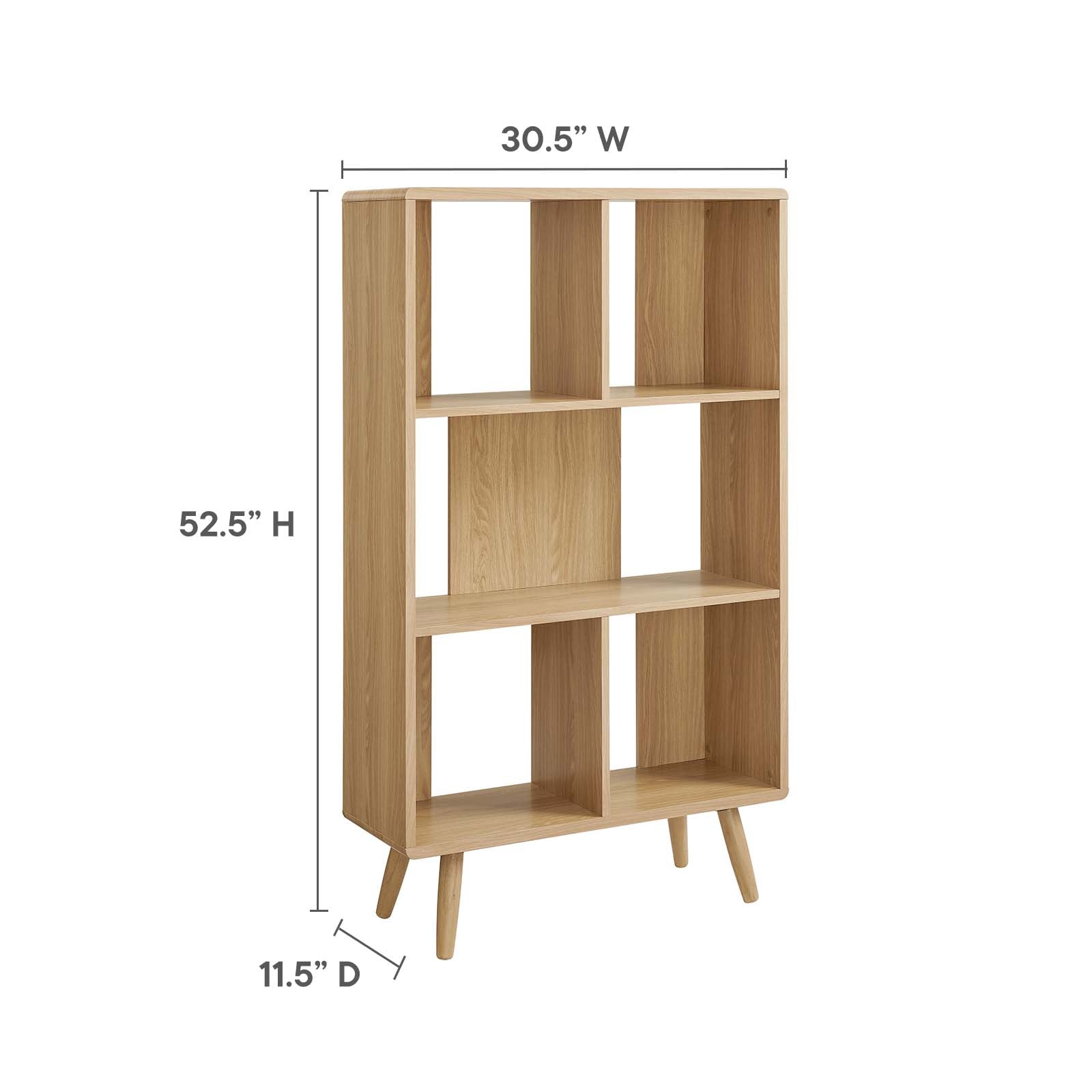 Transmit 5 Shelf Wood Grain Bookcase By HouseBean