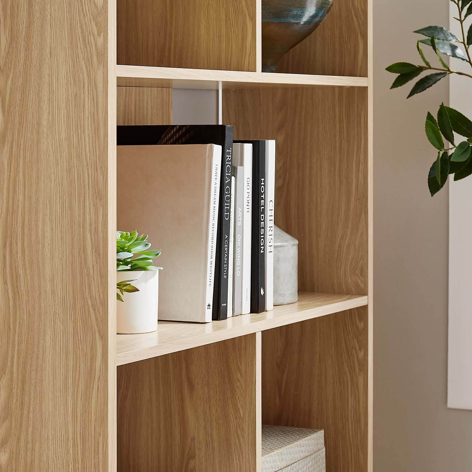 Transmit 5 Shelf Wood Grain Bookcase By HouseBean