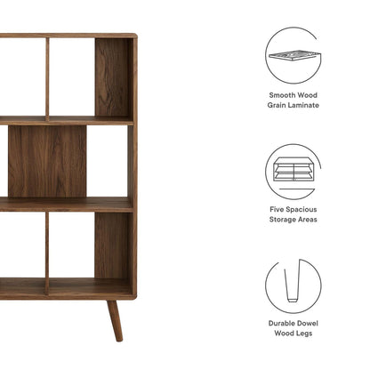 Transmit 5 Shelf Wood Grain Bookcase By HouseBean