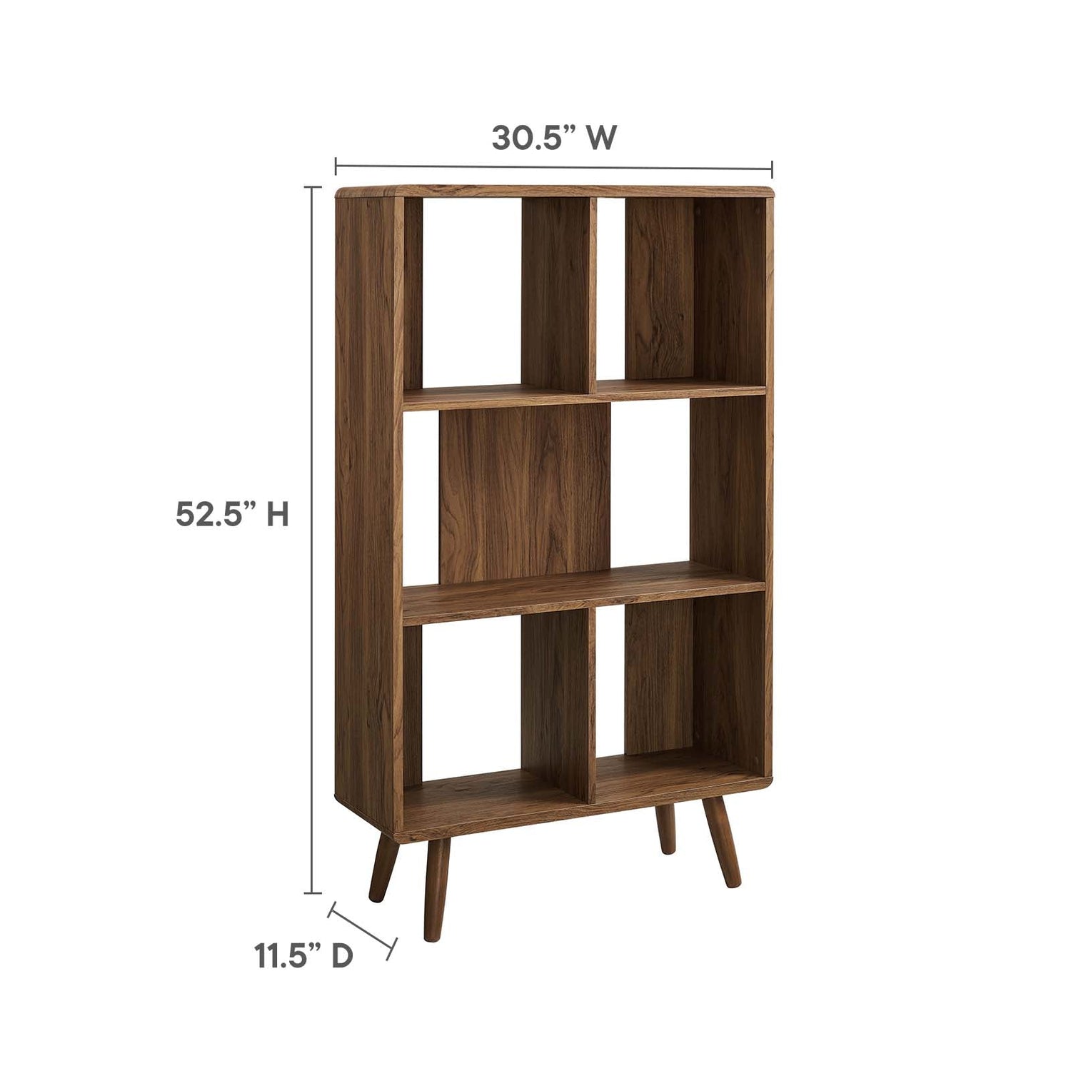 Transmit 5 Shelf Wood Grain Bookcase By HouseBean