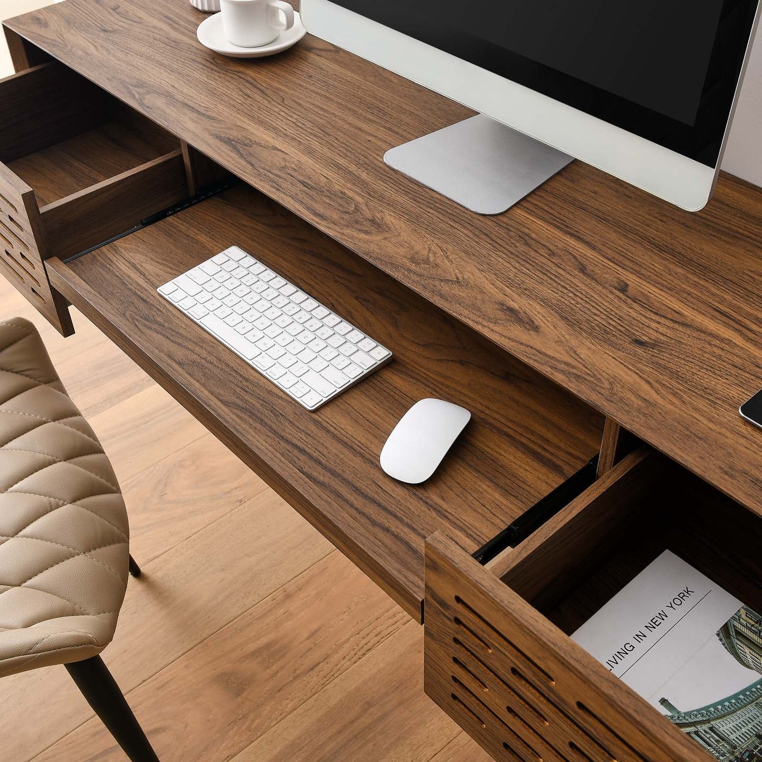 Merit 60&quot; Wall Mount Wood Office Desk By HouseBean