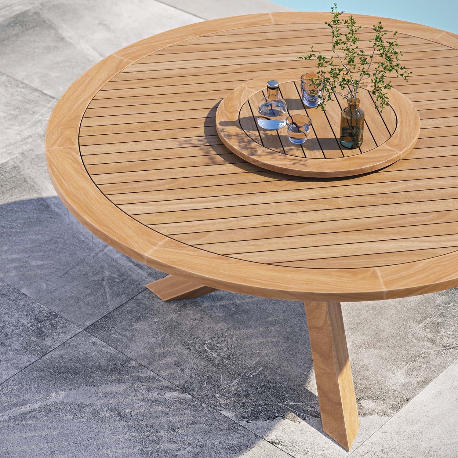 Wellspring 63&quot; Outdoor Patio Teak Wood Dining Table by Modway