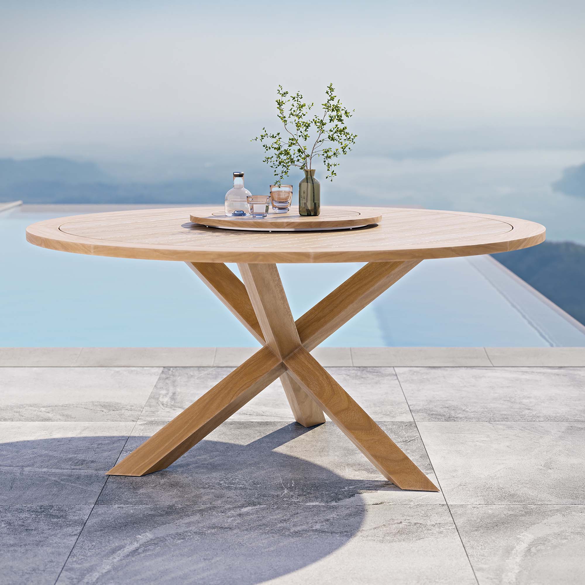 Wellspring 63&quot; Outdoor Patio Teak Wood Dining Table by Modway