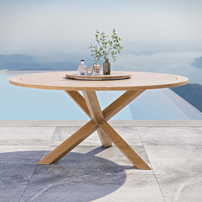 Wellspring 63&quot; Outdoor Patio Teak Wood Dining Table by Modway