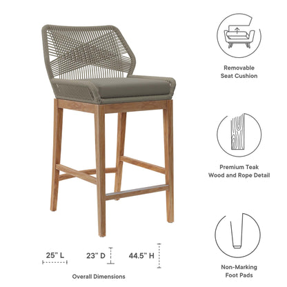 Wellspring 3-Piece Outdoor Patio Teak Wood Bar Set by Modway