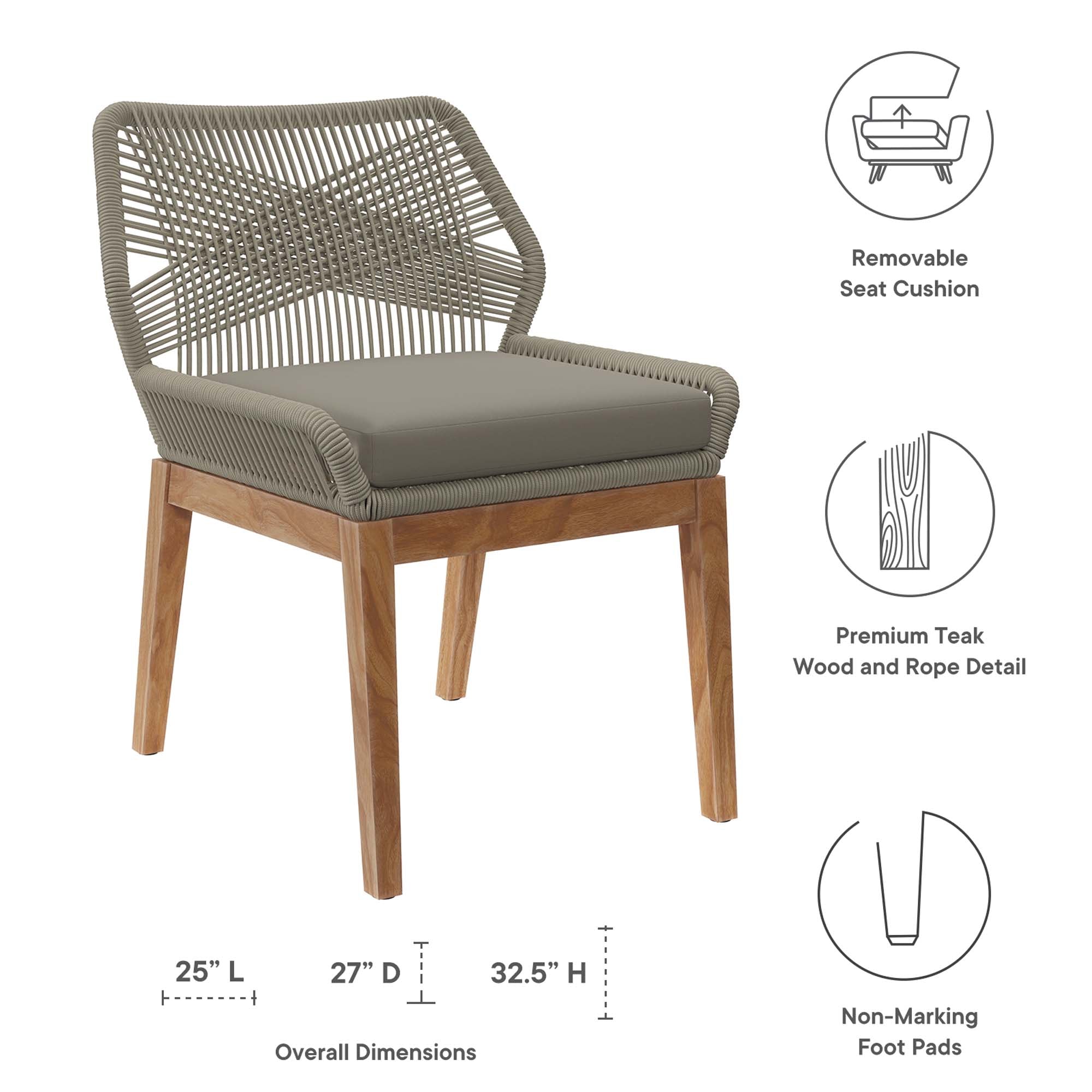 Wellspring Outdoor Patio Teak Wood Dining Chair by Modway