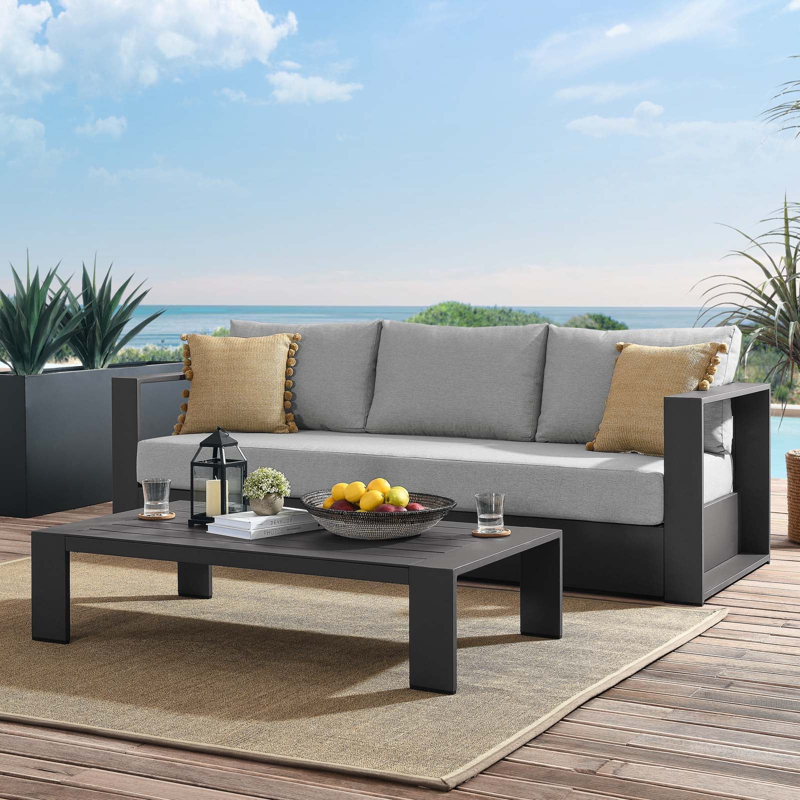 Tahoe Outdoor Patio Powder-Coated Aluminum 2-Piece Set By HouseBean