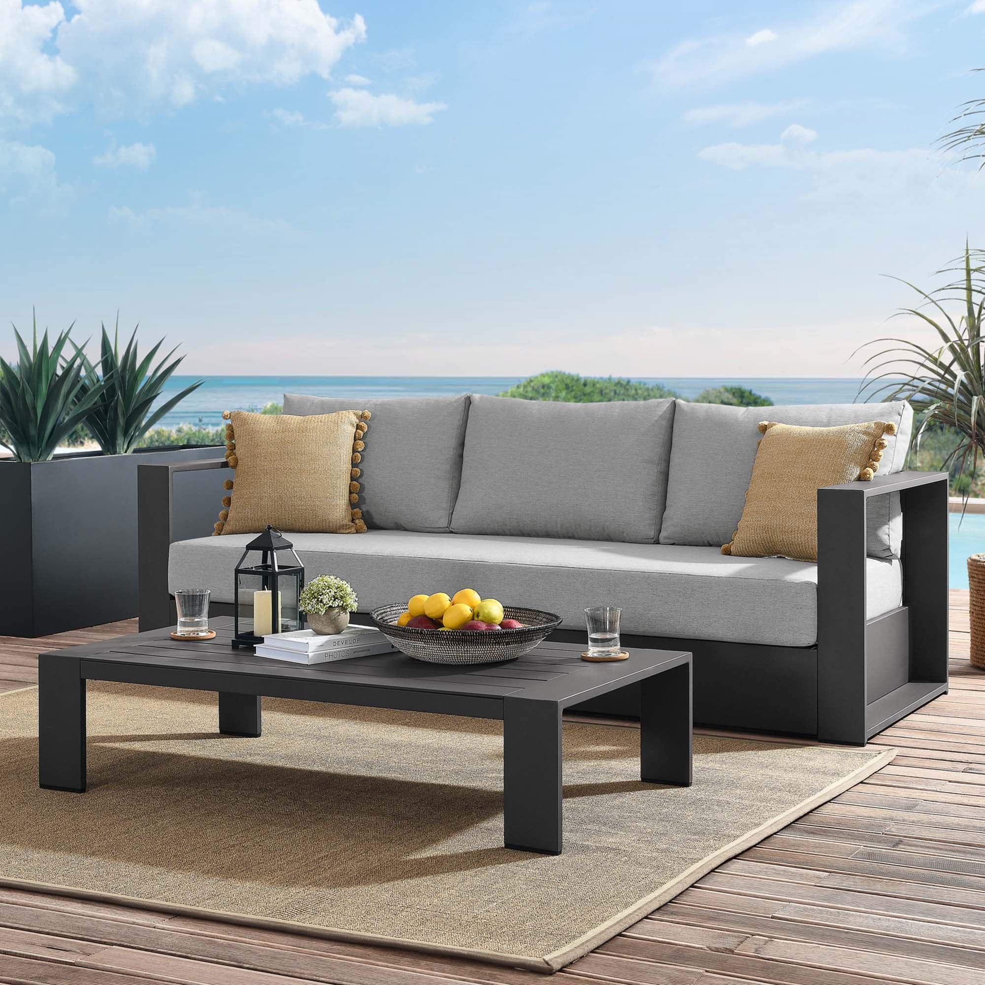 Tahoe 2-Piece Outdoor Patio Powder-Coated Aluminum Set by Modway