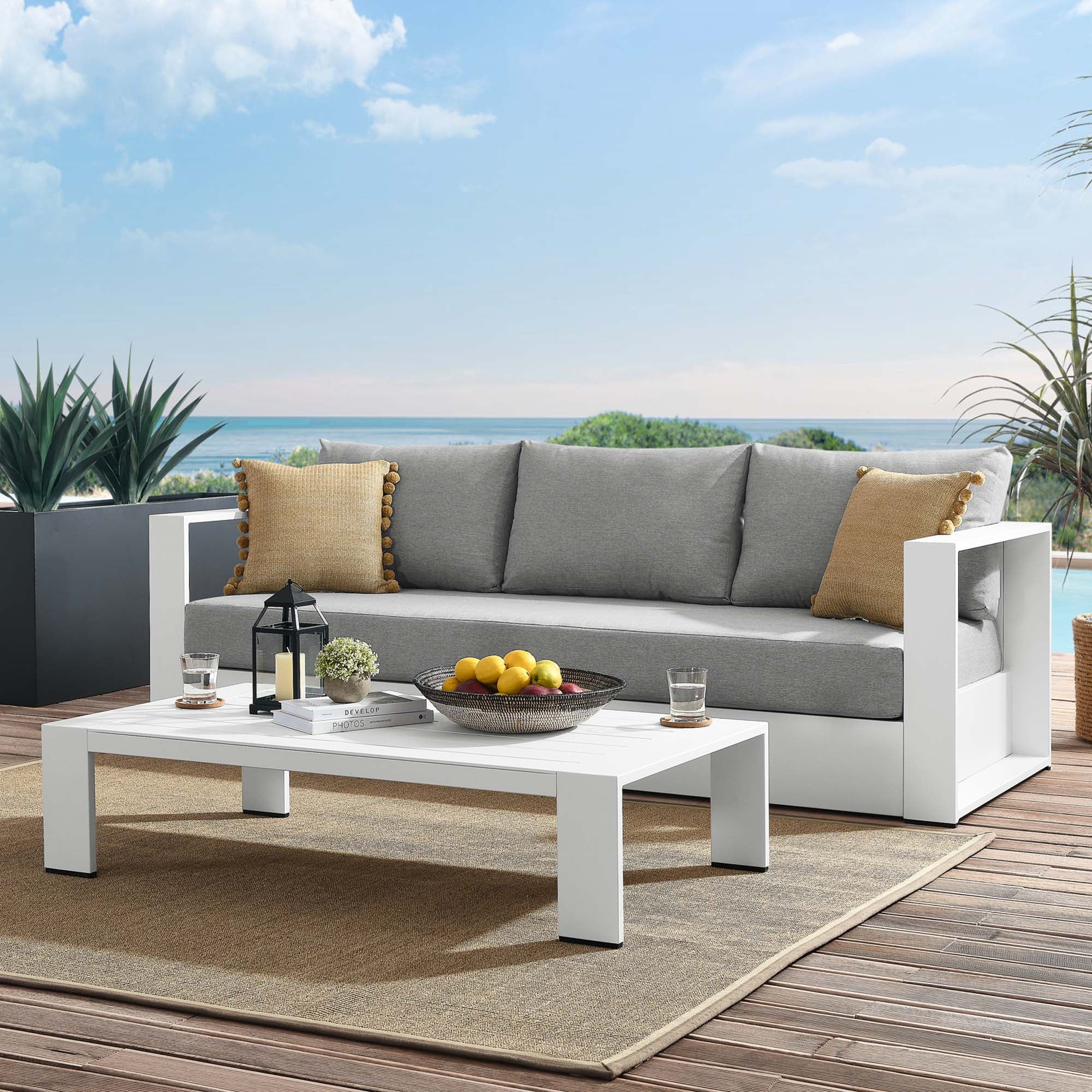 Tahoe 2-Piece Outdoor Patio Powder-Coated Aluminum Set by Modway