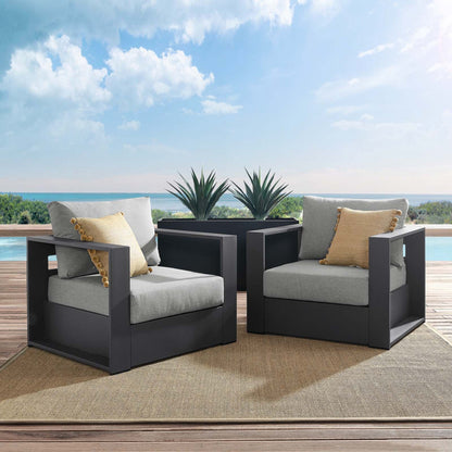 Tahoe Outdoor Patio Powder-Coated Aluminum 2-Piece Armchair Set By HouseBean