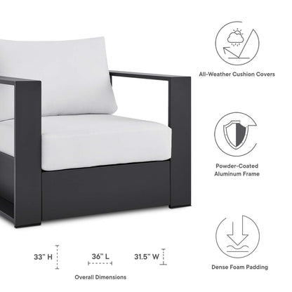 Tahoe Outdoor Patio Powder-Coated Aluminum 2-Piece Armchair Set By HouseBean