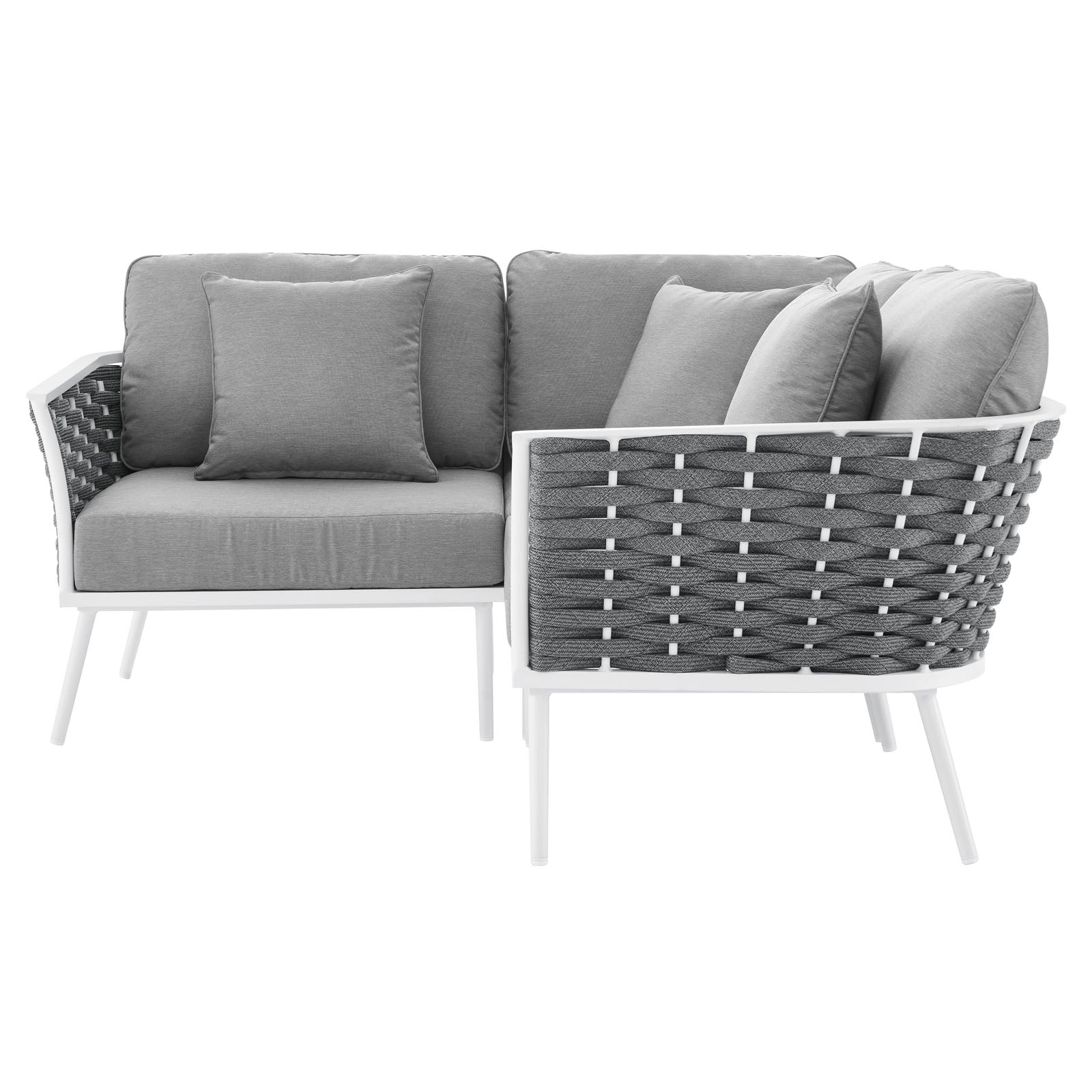 Stance Outdoor Patio Aluminum Small Sectional Sofa By HouseBean