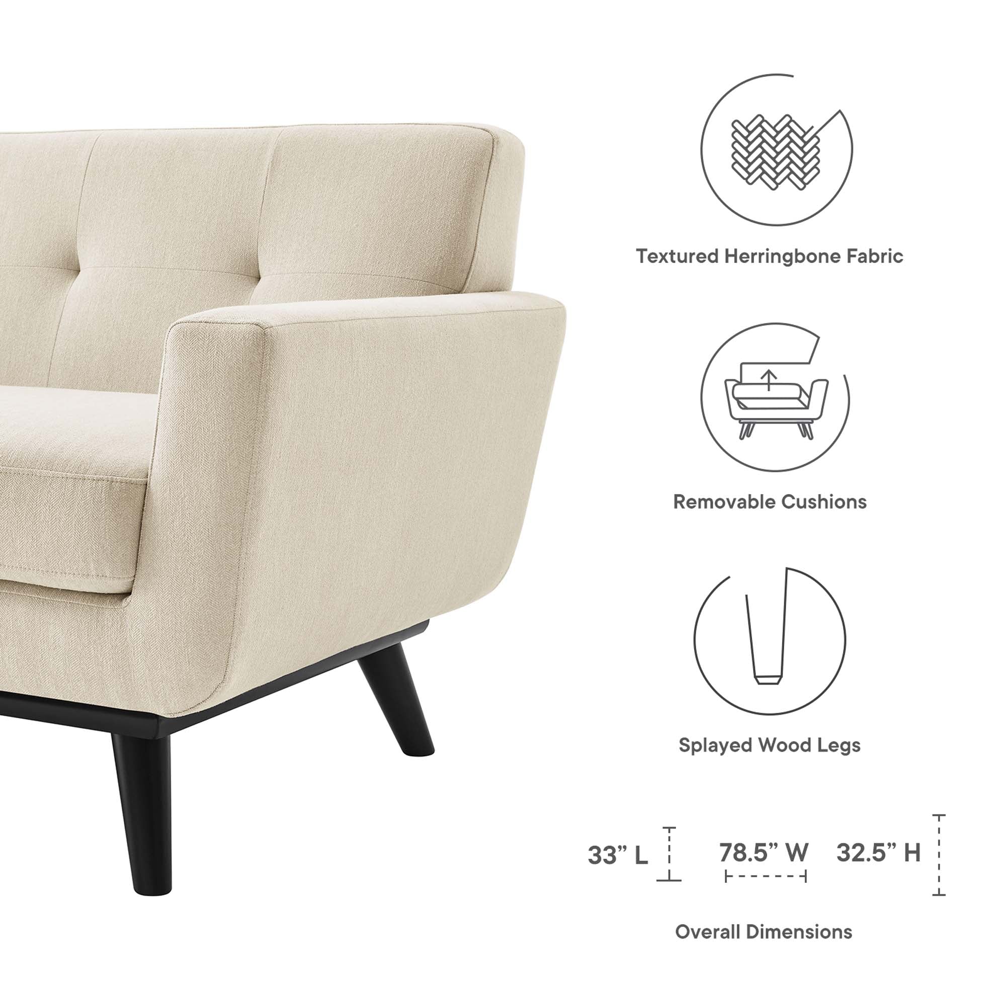 Engage Herringbone Fabric Loveseat by Modway