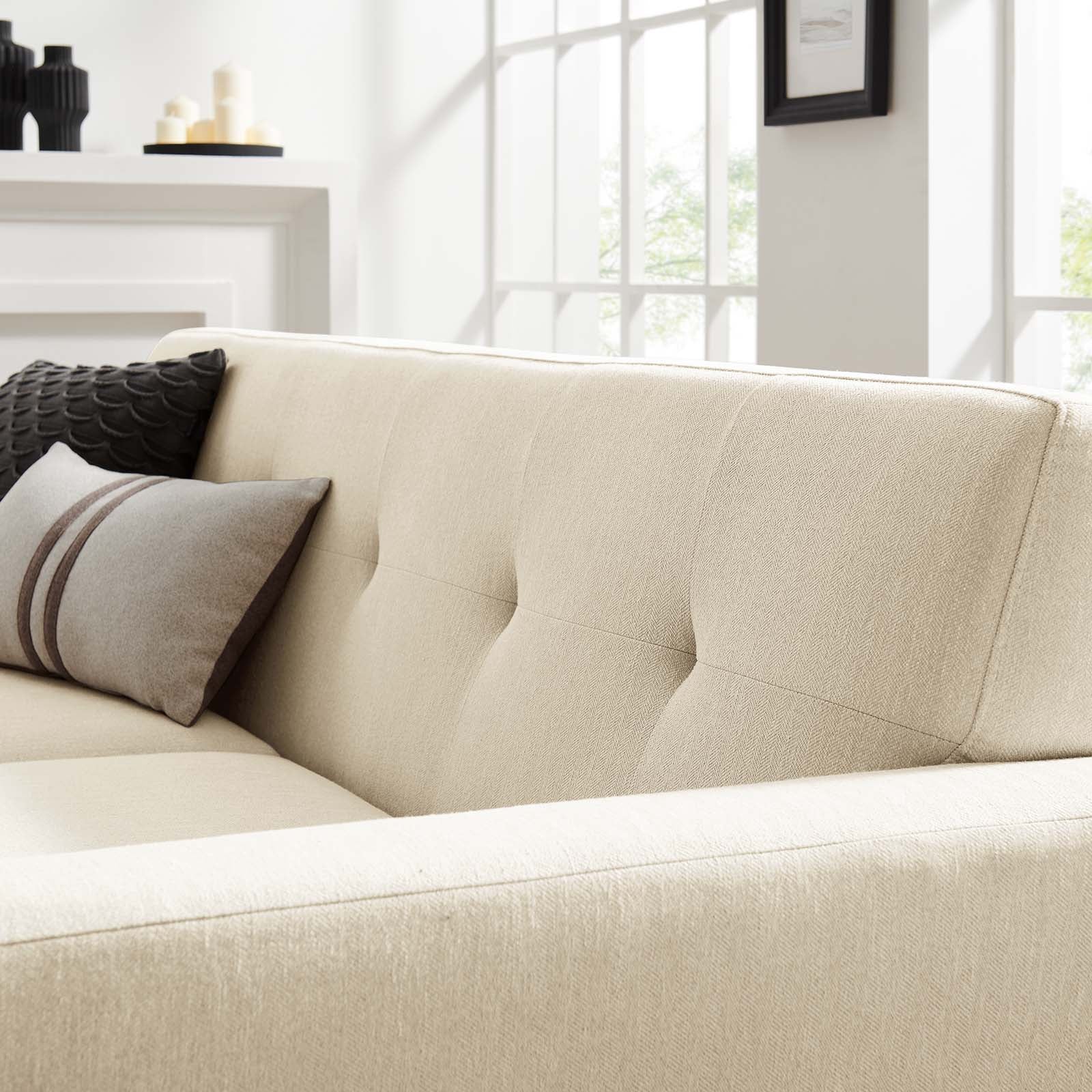 Engage Herringbone Fabric Loveseat By HouseBean