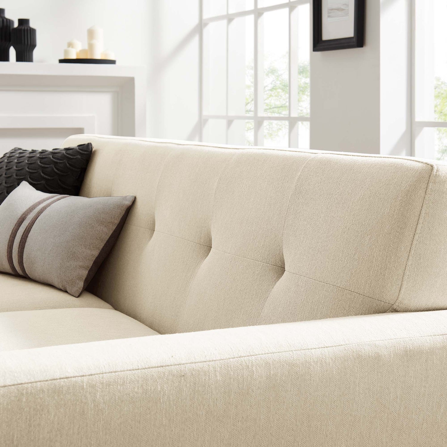 Engage Herringbone Fabric Loveseat by Modway