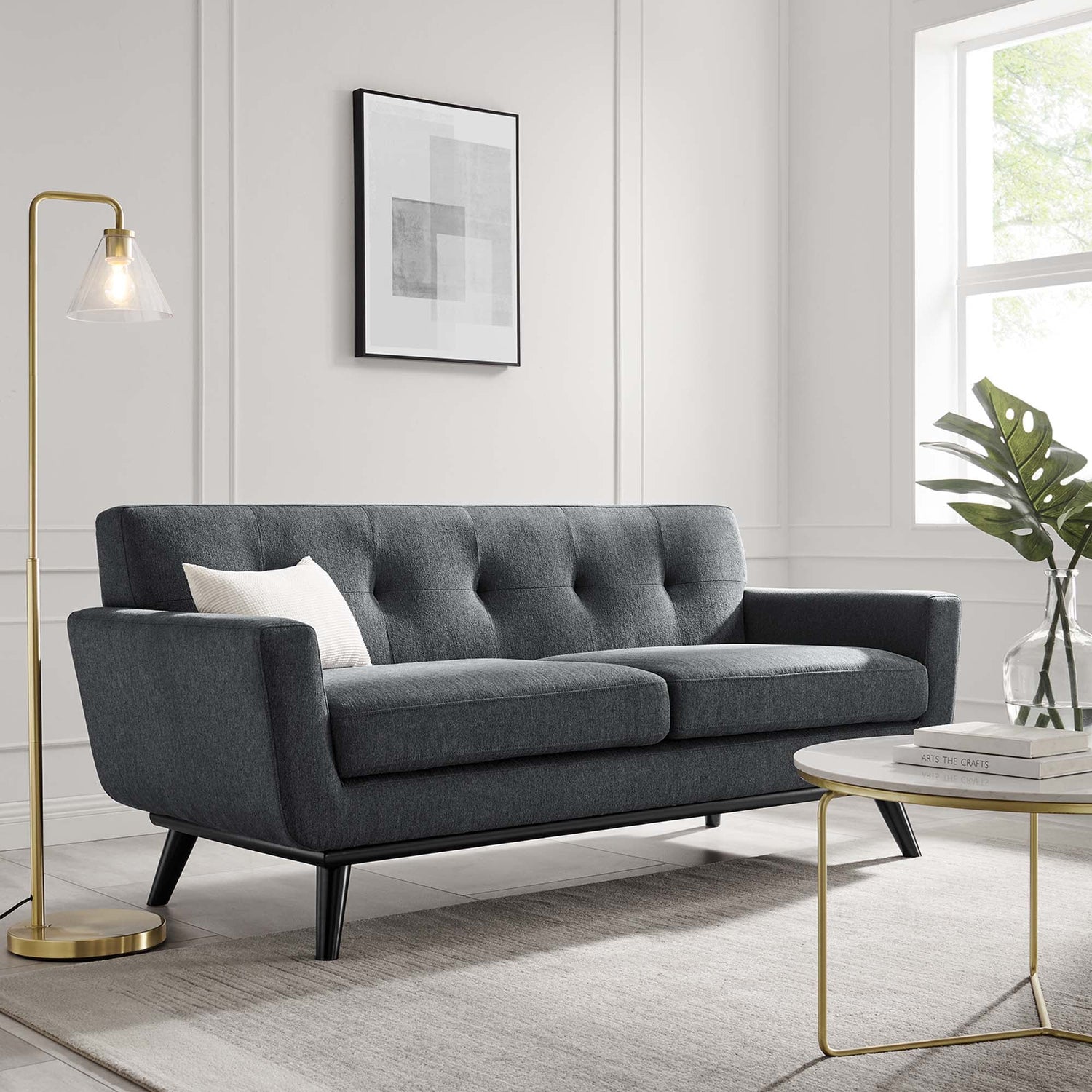 Engage Herringbone Fabric Loveseat by Modway