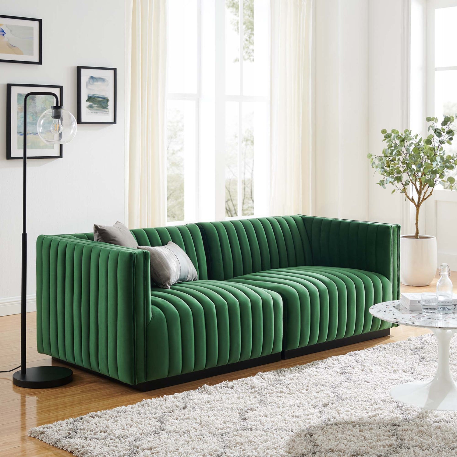 Conjure Channel Tufted Performance Velvet Loveseat by Modway