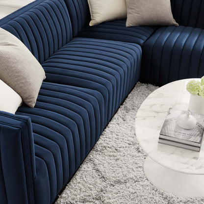 Conjure Channel Tufted Performance Velvet 4-Piece Sectional by Modway