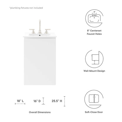 Bryn Wall-Mount Bathroom Vanity Basin Included by Modway
