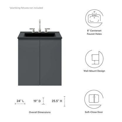 Bryn Wall-Mount Bathroom Vanity Basin Included by Modway