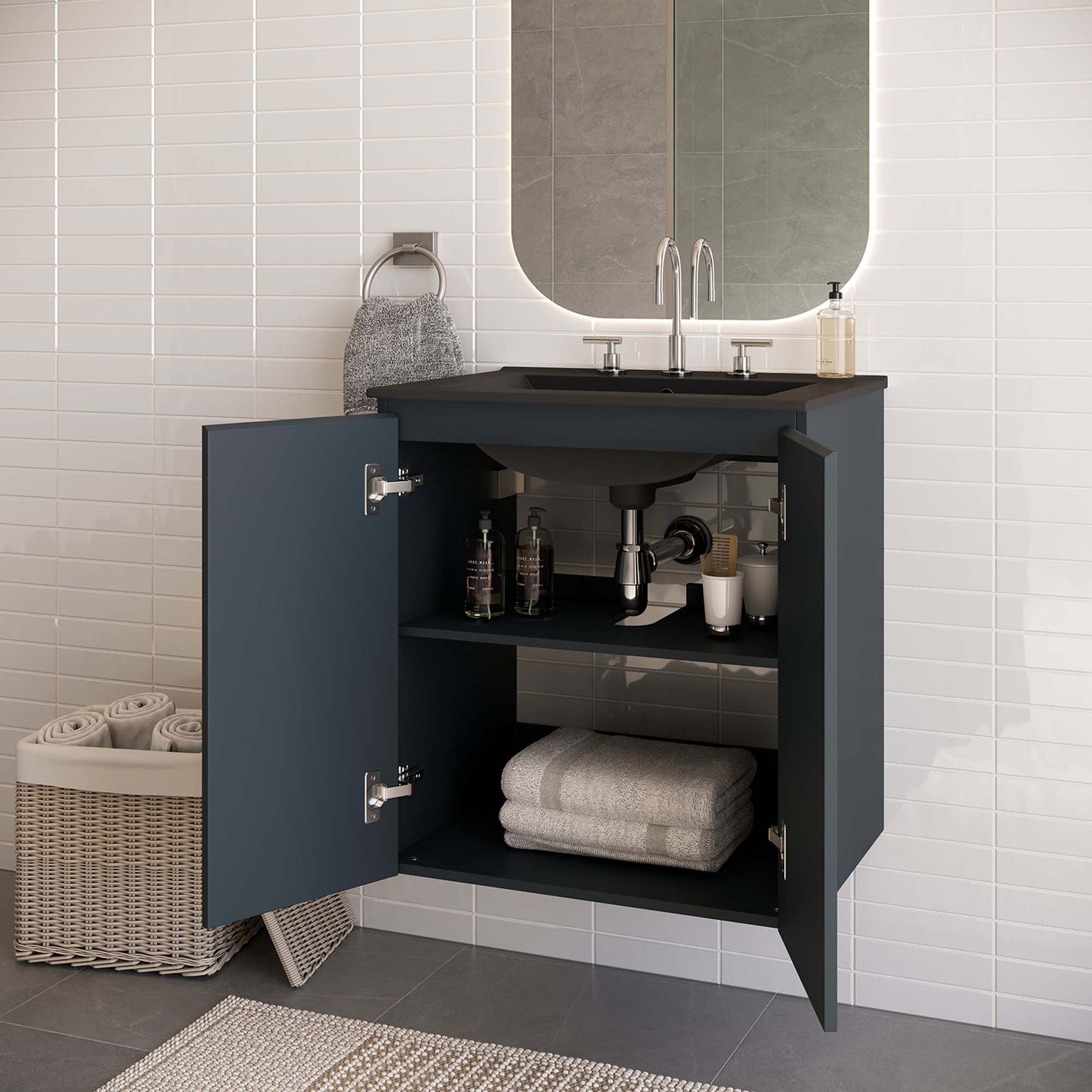Bryn Wall-Mount Bathroom Vanity Basin Included by Modway