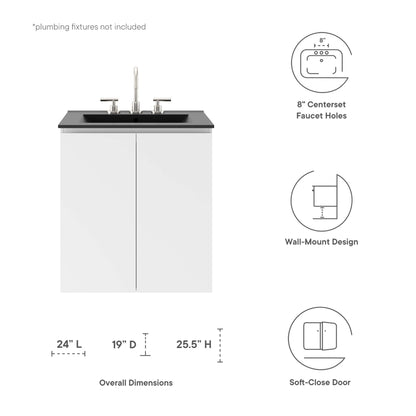 Bryn Wall-Mount Bathroom Vanity Basin Included by Modway
