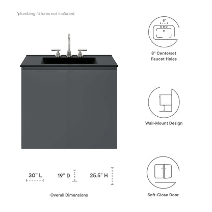 Bryn Wall-Mount Bathroom Vanity Basin Included by Modway