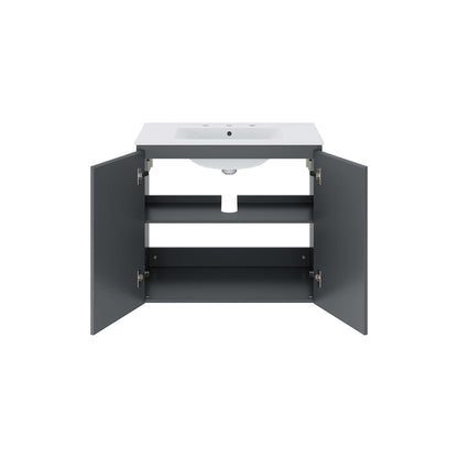 Bryn Wall-Mount Bathroom Vanity Basin Included by Modway