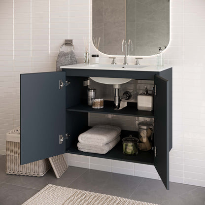 Bryn Wall-Mount Bathroom Vanity Basin Included by Modway