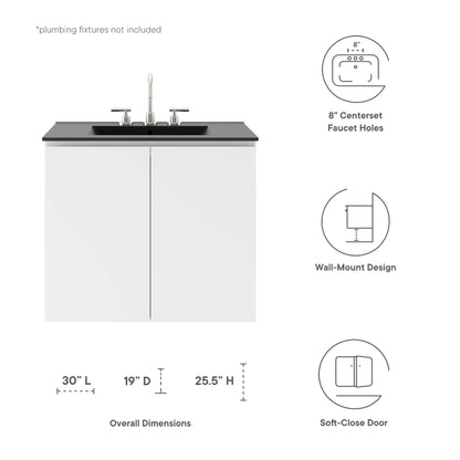 Bryn Wall-Mount Bathroom Vanity Basin Included by Modway