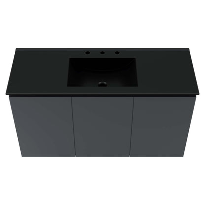 Bryn Wall-Mount Bathroom Vanity Basin Included by Modway