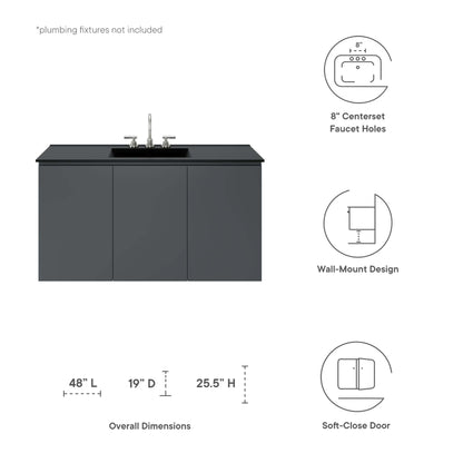 Bryn Wall-Mount Bathroom Vanity Basin Included by Modway