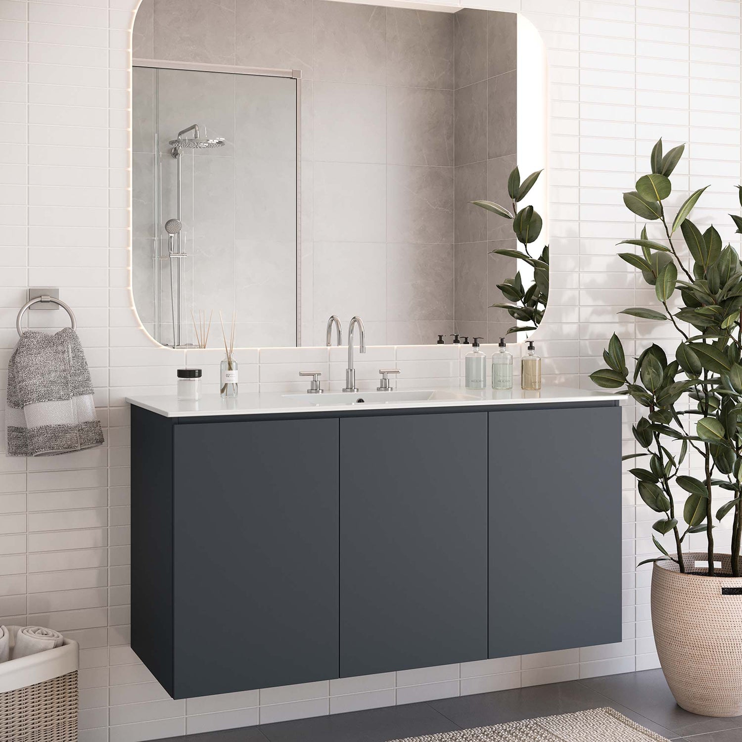 Bryn Wall-Mount Bathroom Vanity Basin Included by Modway