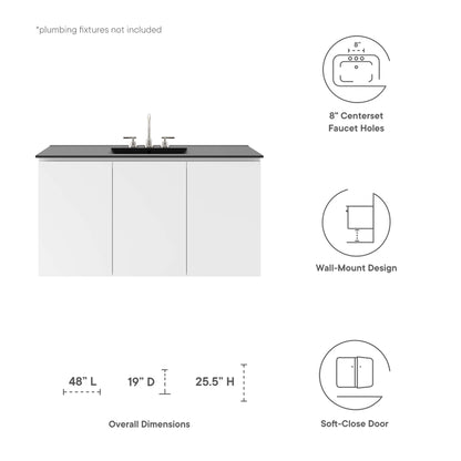 Bryn Wall-Mount Bathroom Vanity Basin Included by Modway