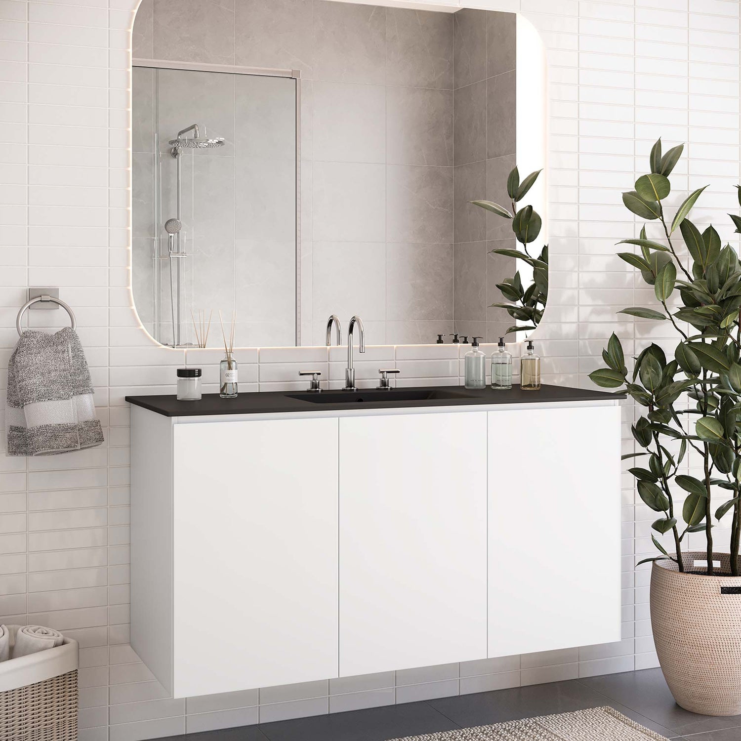 Bryn Wall-Mount Bathroom Vanity Basin Included by Modway