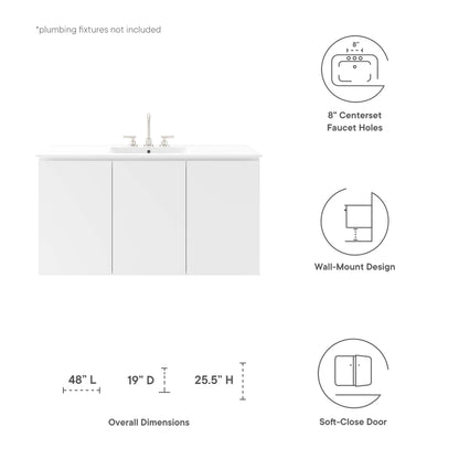Bryn Wall-Mount Bathroom Vanity Basin Included by Modway