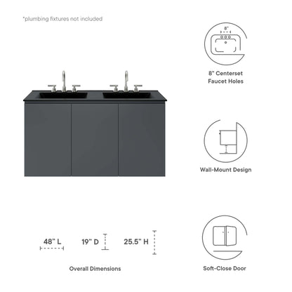 Bryn Wall-Mount Bathroom Vanity Basin Included by Modway