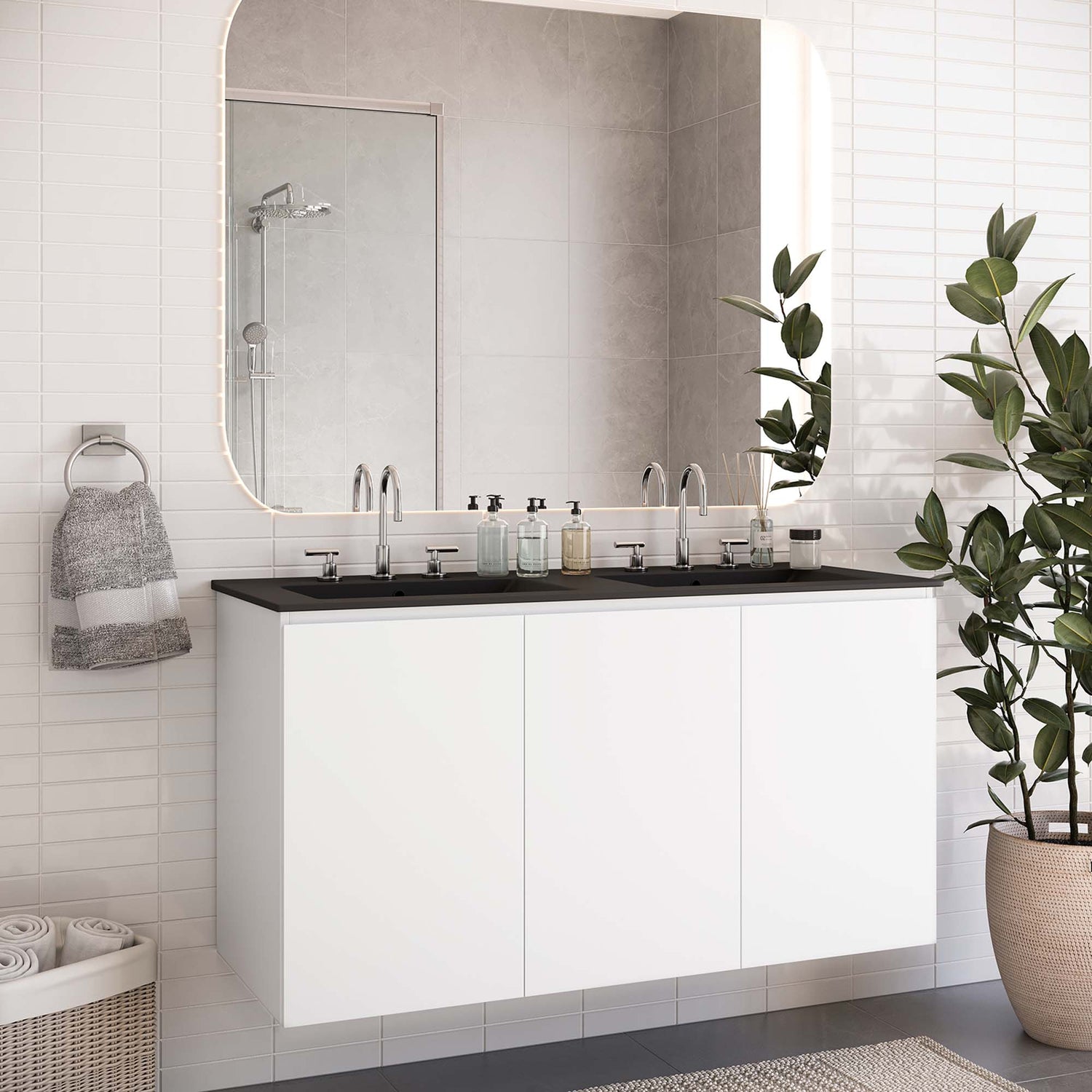 Bryn Wall-Mount Bathroom Vanity Basin Included by Modway