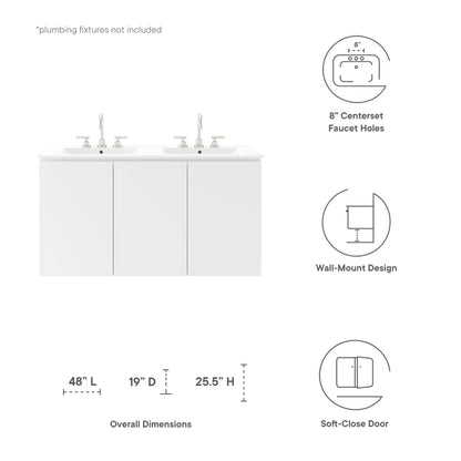Bryn Wall-Mount Bathroom Vanity Basin Included by Modway