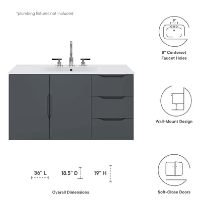 Vitality Bathroom Vanity Basin Included by Modway