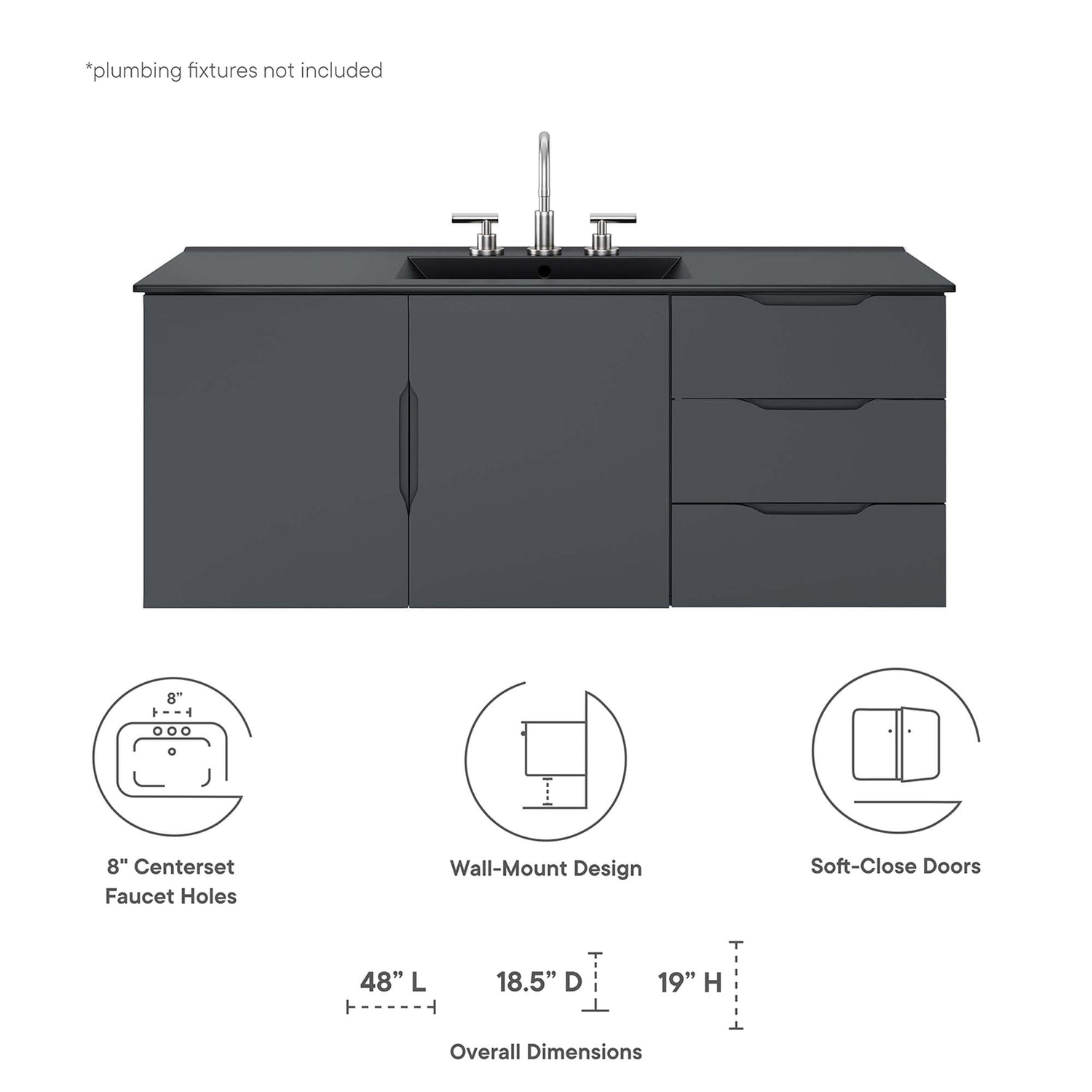 Vitality Bathroom Vanity Basin Included by Modway
