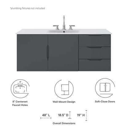 Vitality Bathroom Vanity Basin Included by Modway
